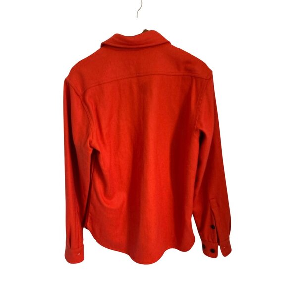 Schott NYC Red Wool-Blend Button-Up Shirt Jacket With Dual Chest Pockets Small - Picture 3 of 6